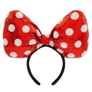 Disney Parks Minnie Mouse Big Bow Sequin Polka Dots Ear Headband